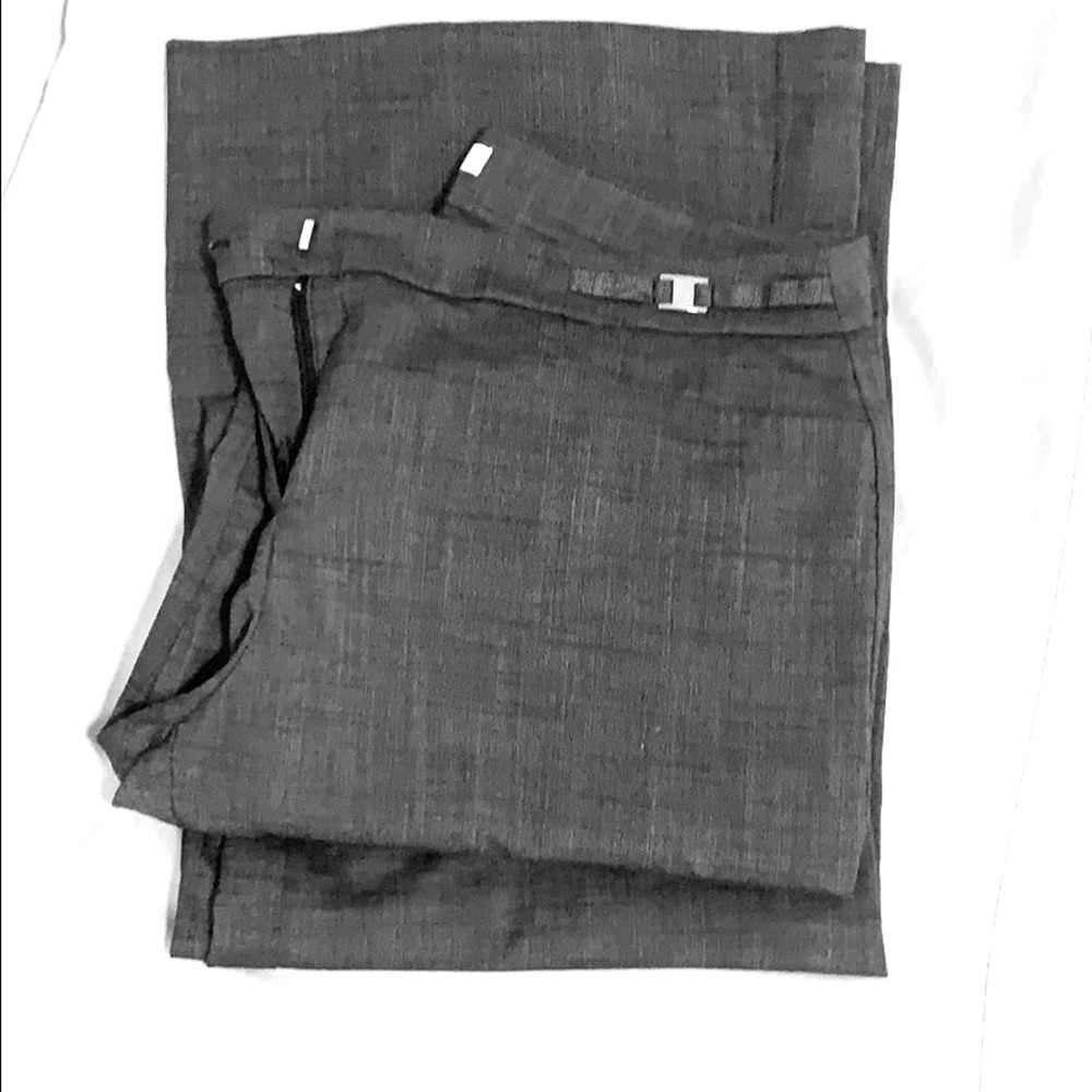 Black with subtle white checkered dress pants
